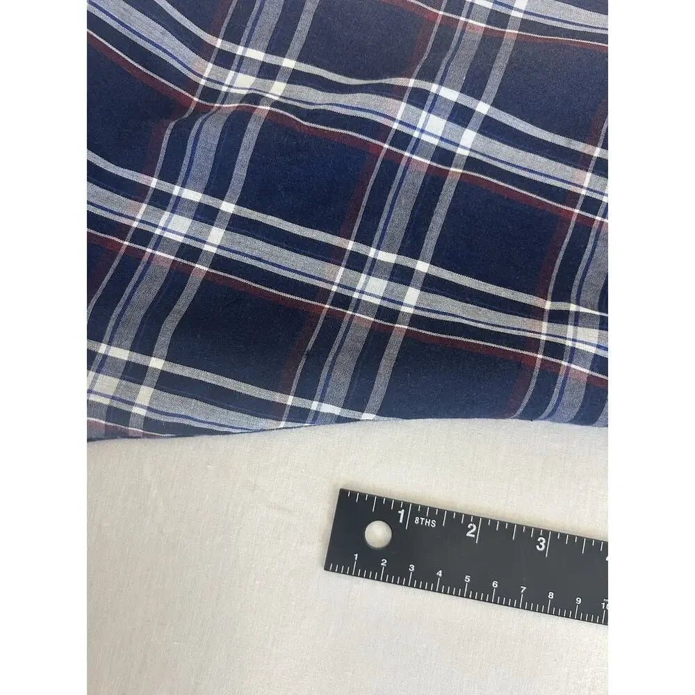 Thrashed Ely Cattleman western Pearl snap long sl blue/white/red shirt Sz L Tall